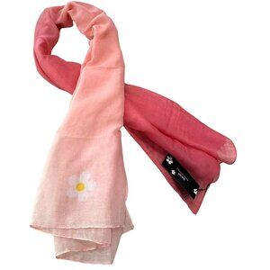 NWT Marc Jacobs Daisy Sheer Ombré Pink Scarf Foulard